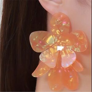 REVOLVE Shimmering Orange Petal Earrings
